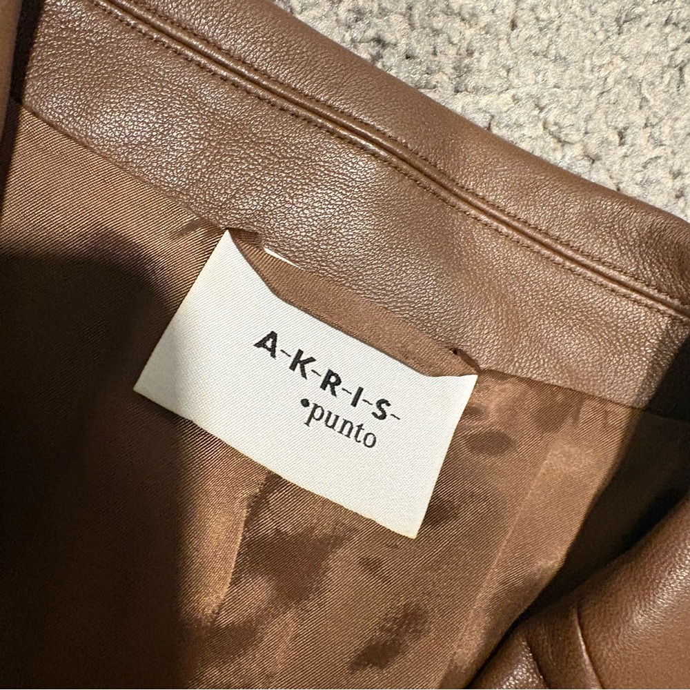 Akris Punto Mixed Media Lamb Nappa Leather Blazer Jacket Size US 8 - Picture 10 of 16